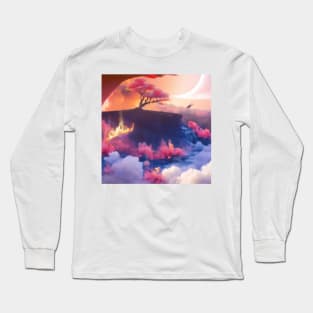 Sakura Dreams: A Fantasy Sky Journey Long Sleeve T-Shirt